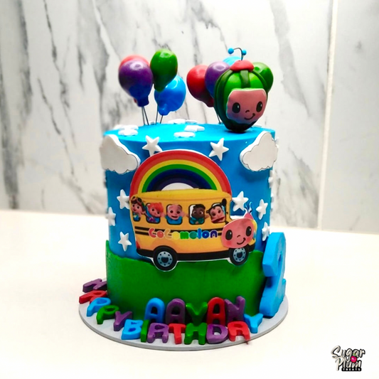 Cocomelon Kids On The Bus Cake