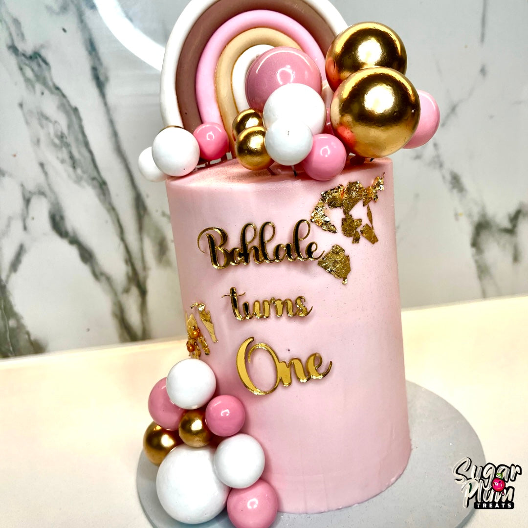 Balloon and Rainbow Birthday Cake