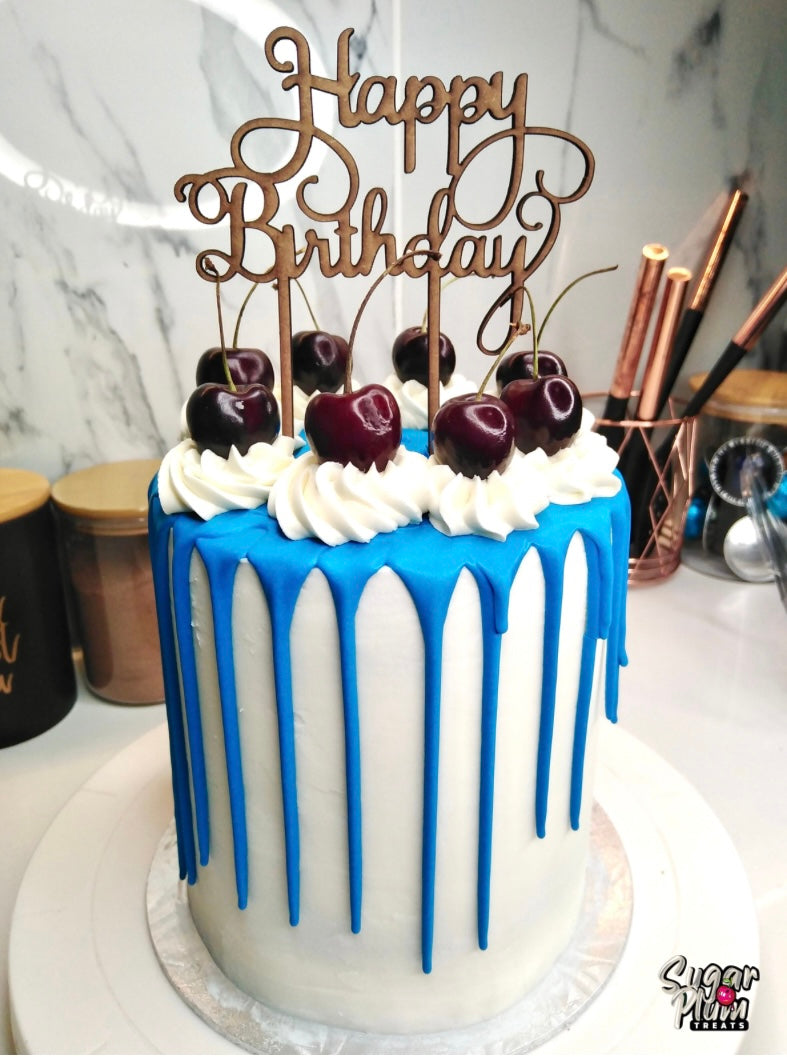 Cherry Birthday Drip Cake