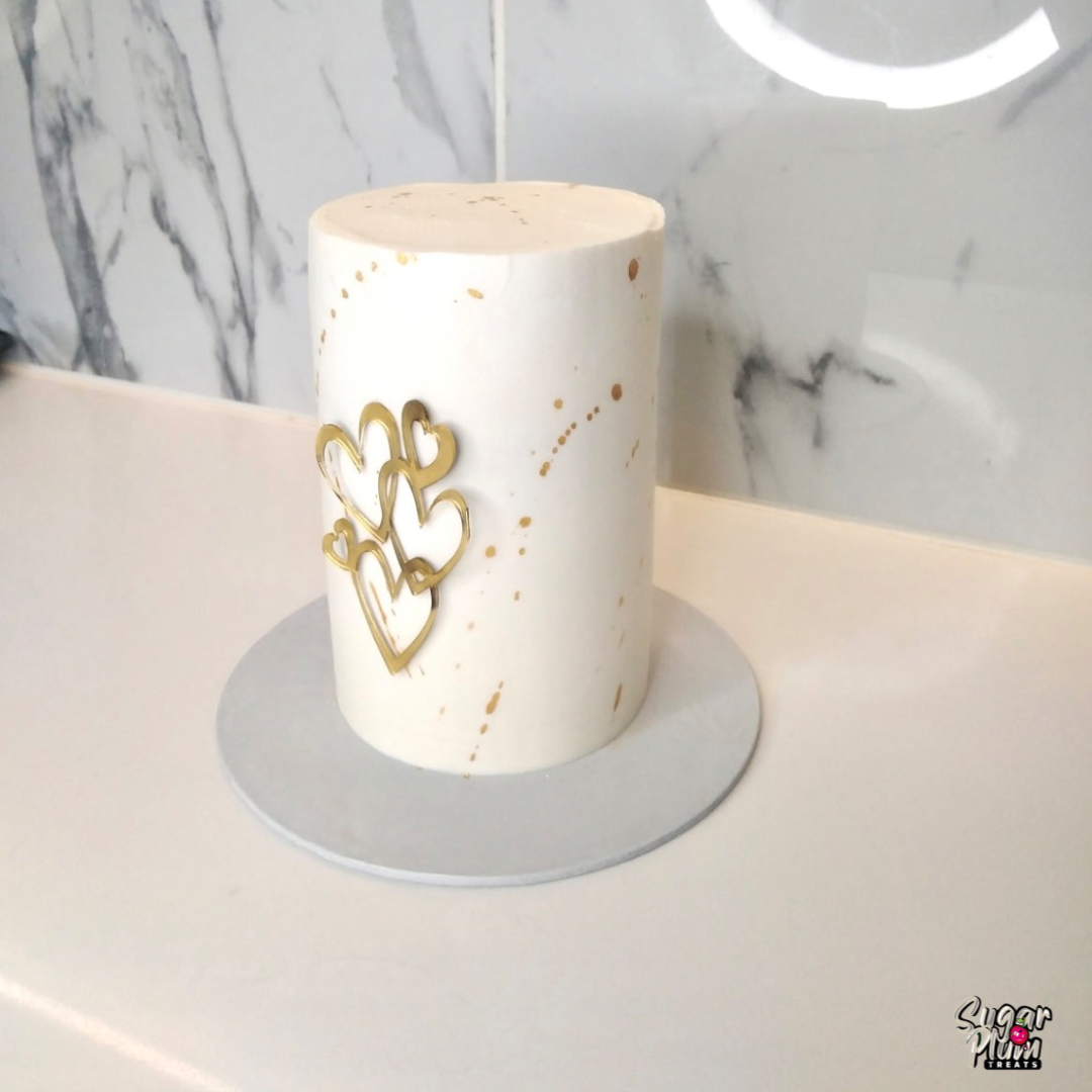 Gold Hearts Mini Cake