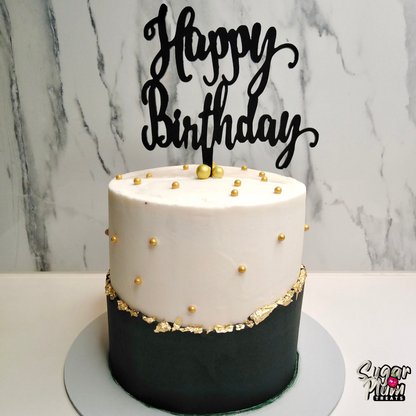 Black,White & Gold Birthday Cake