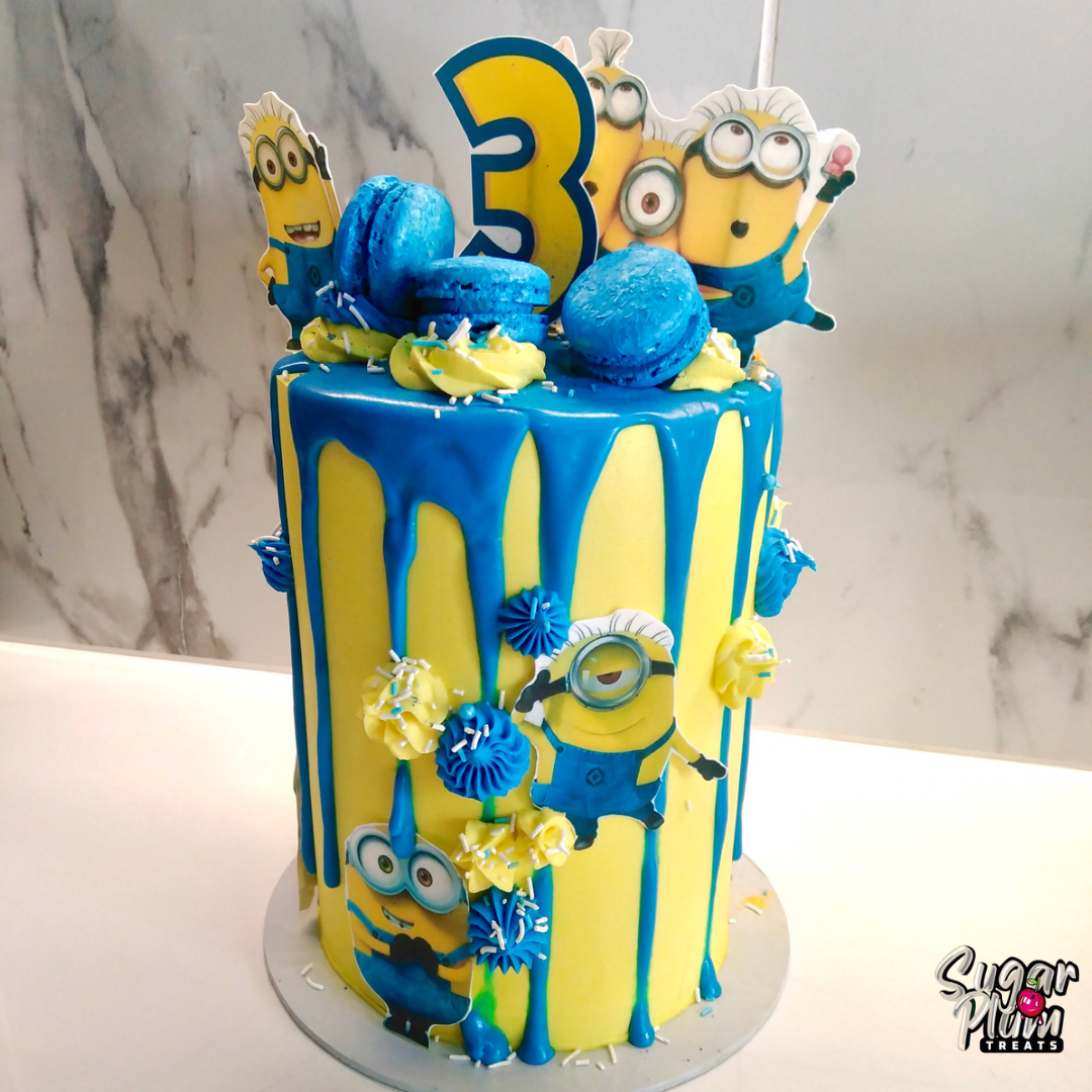 Minion Themed Birthday Drip Cake