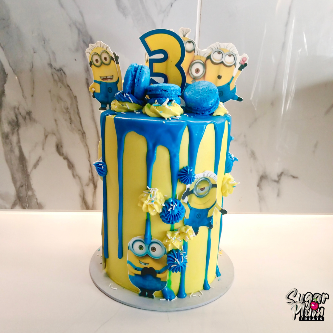 Minion Themed Birthday Drip Cake