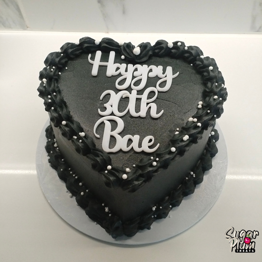 “ Happy 30th Bae” Heart Cake