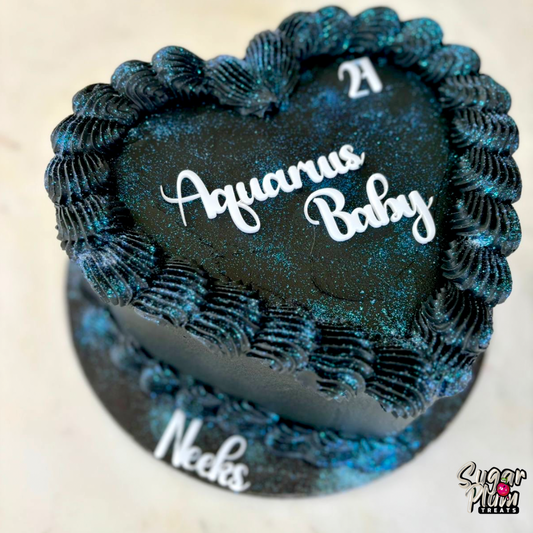 “ Aquarius Baby” Heart Cake