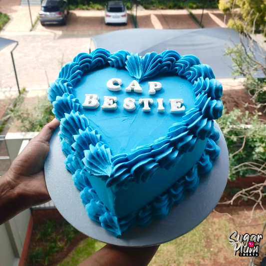 “Cap Bestie” Heart Cake
