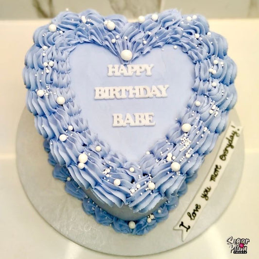 “Happy Birthday Babe”  Heart Cake