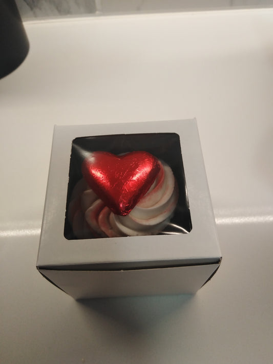 Valentines Day Cupcakes with A Real Chocolate Heart