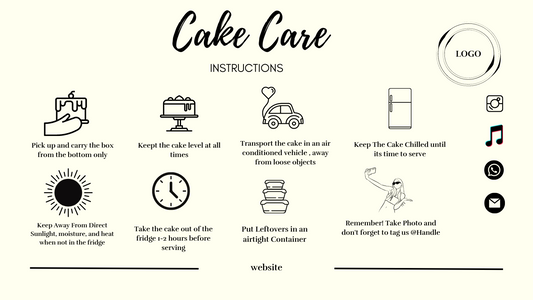 Cake Care Card Template