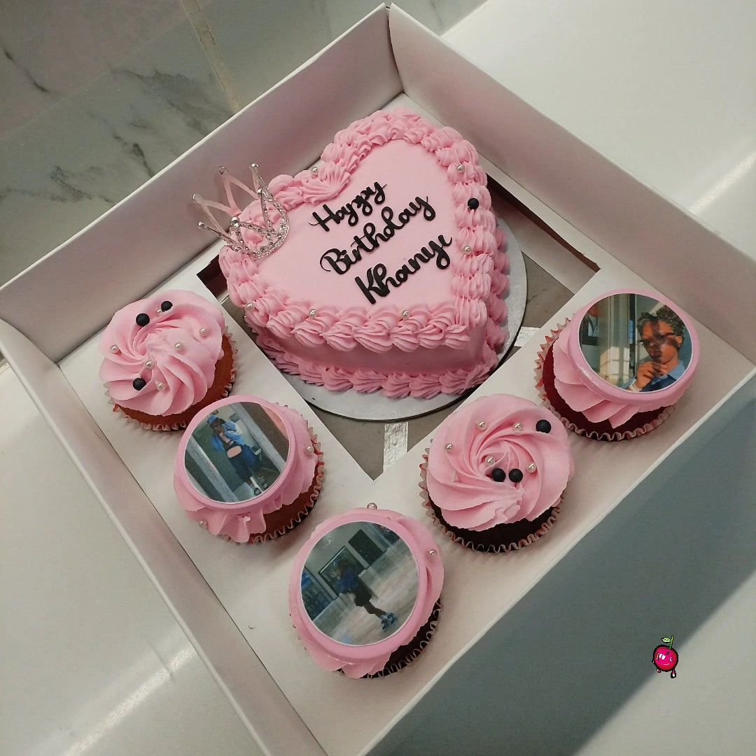 Happy Birthday Heart Box Set with Plaque (Pink & Black)