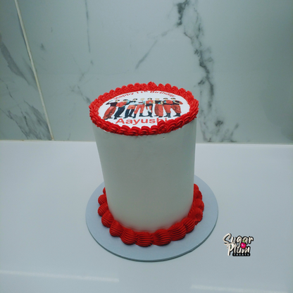 Red & White Birthday Cake