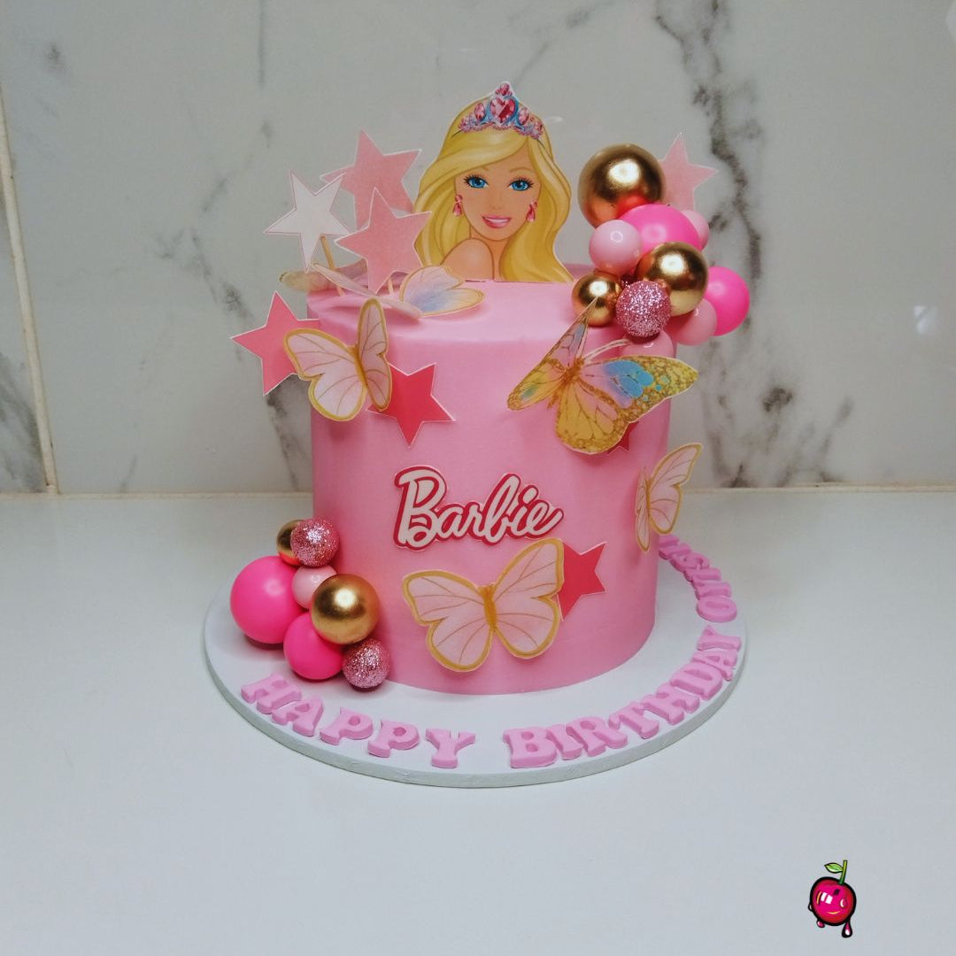 Pink Barbie Birthday Mini Cake