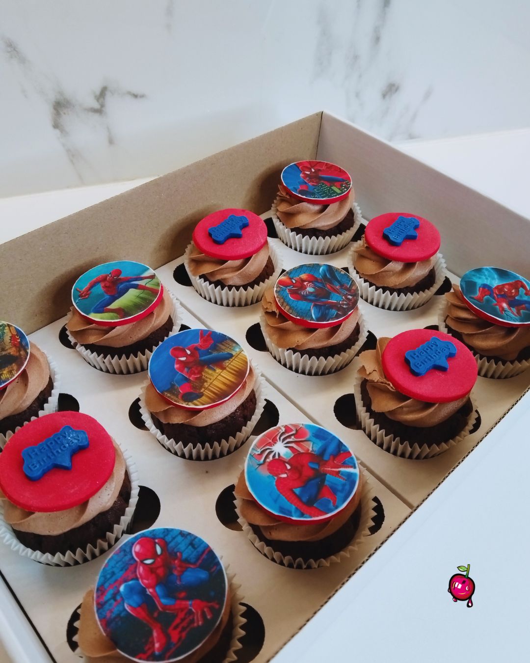 Spiderman Birthday Themed Cupcakes