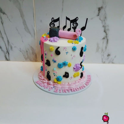 Music Notes Themed Birthday Cake