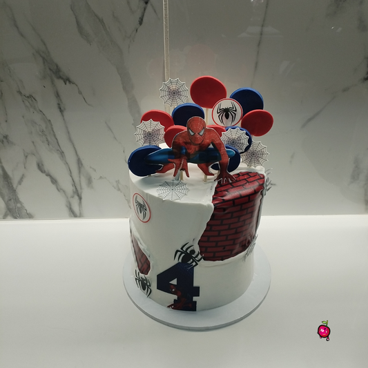 Spiderman Brick Wall Birthday Cake