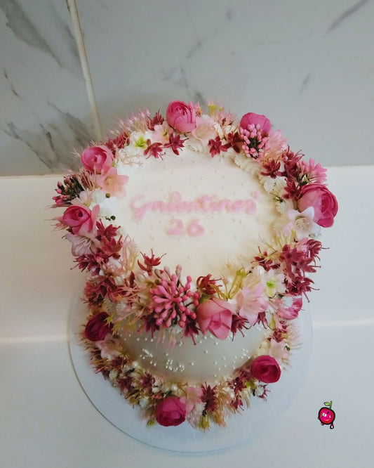 Bridgerton Themed Floral Cake