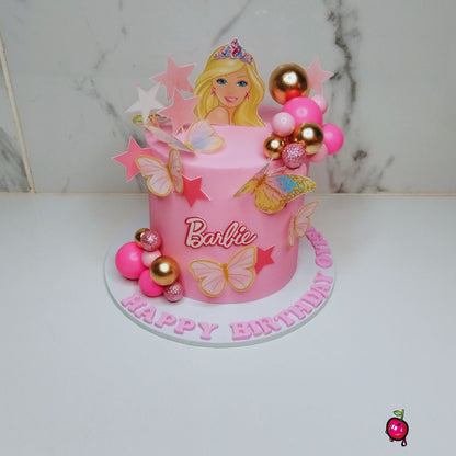 Pink Barbie Birthday Mini Cake