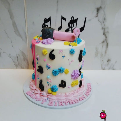 Music Notes Themed Birthday Cake