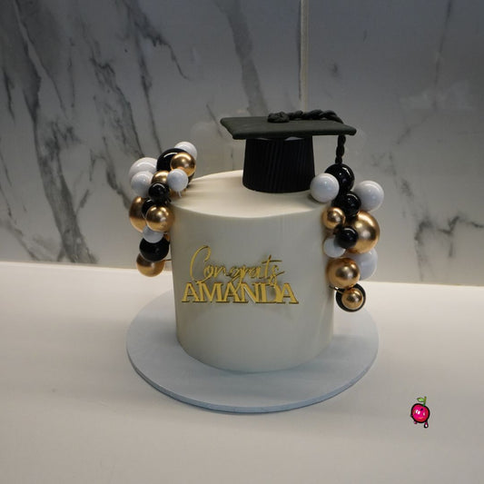 Congrats! Graduation Theme Cake with Decor Balls