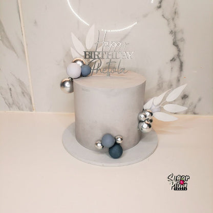 Grey Birthday Mini Cake