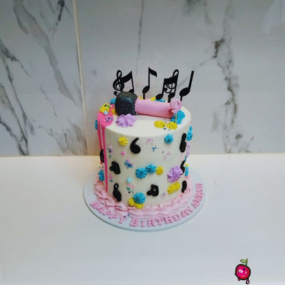 Music Notes Themed Birthday Cake