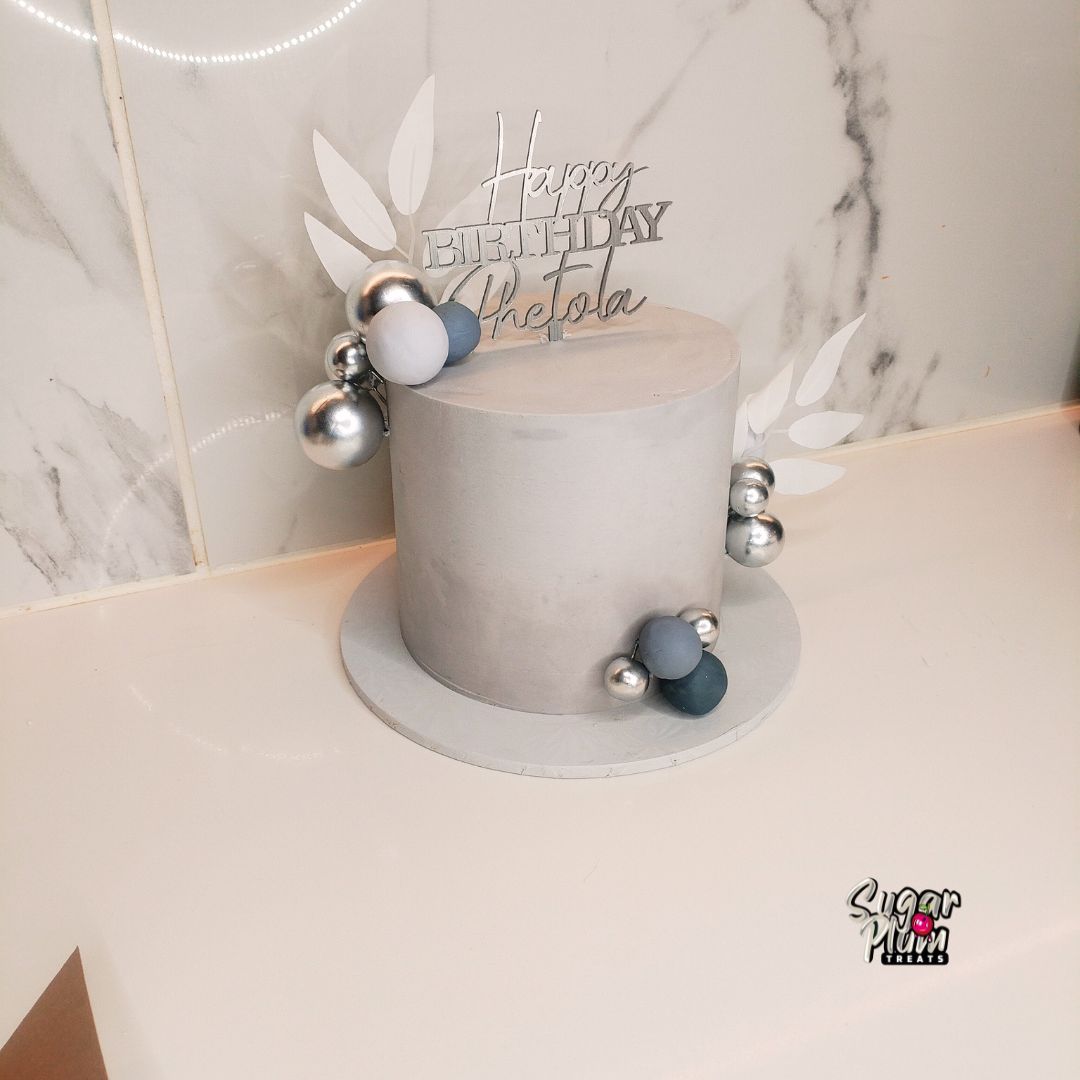 Grey Birthday Mini Cake