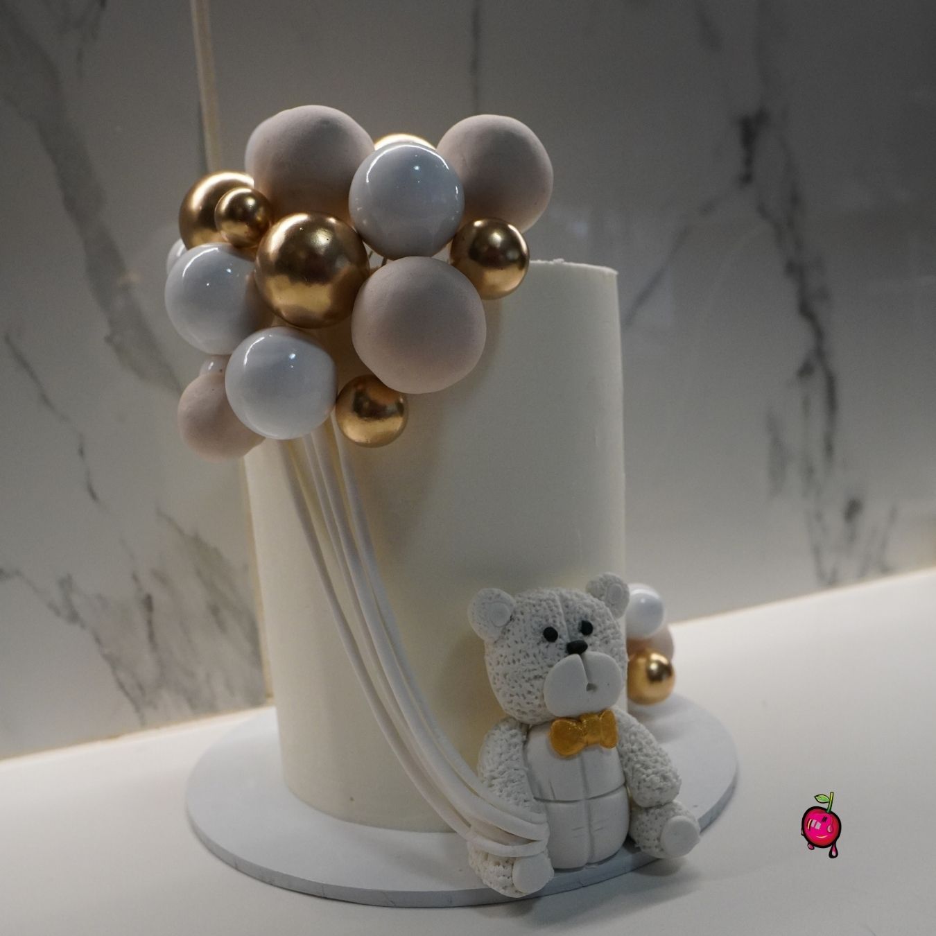 Teddy Bear And Balloons Baby Shower Cake