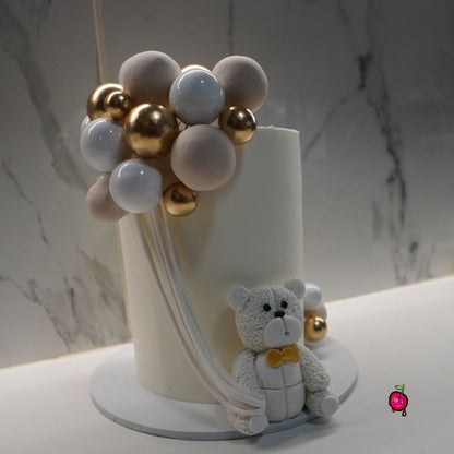 Teddy Bear And Balloons Baby Shower Cake