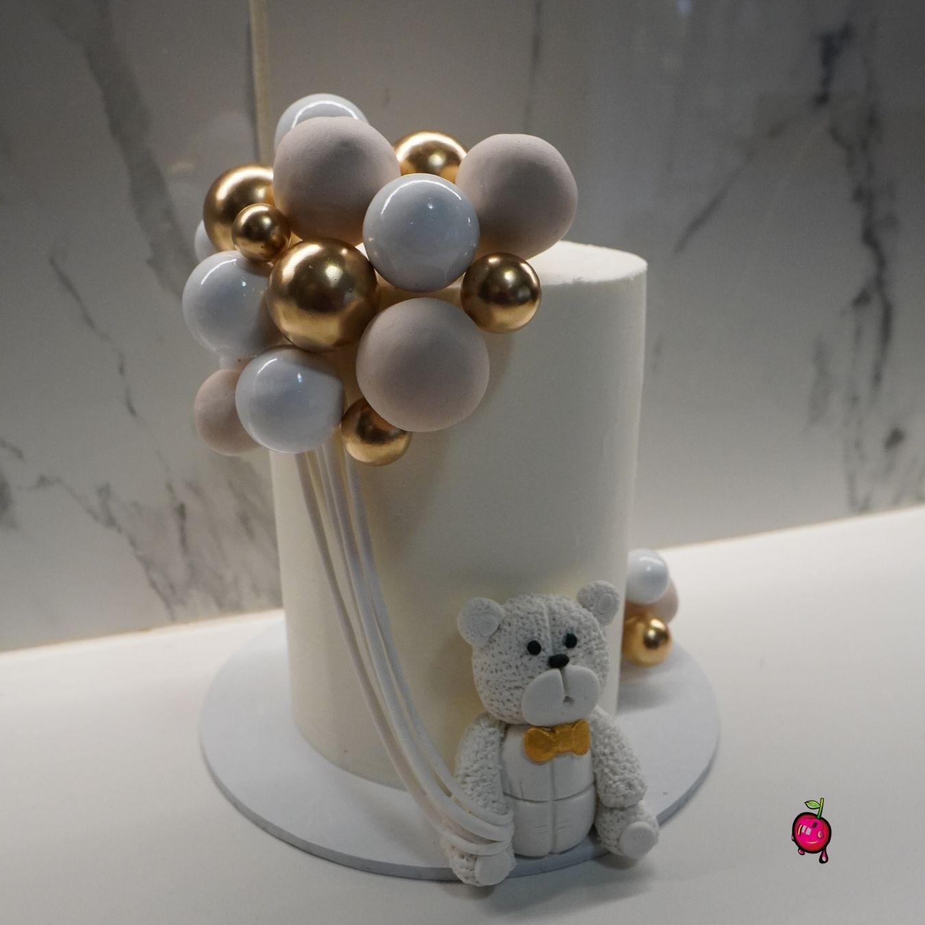 Teddy Bear And Balloons Baby Shower Cake