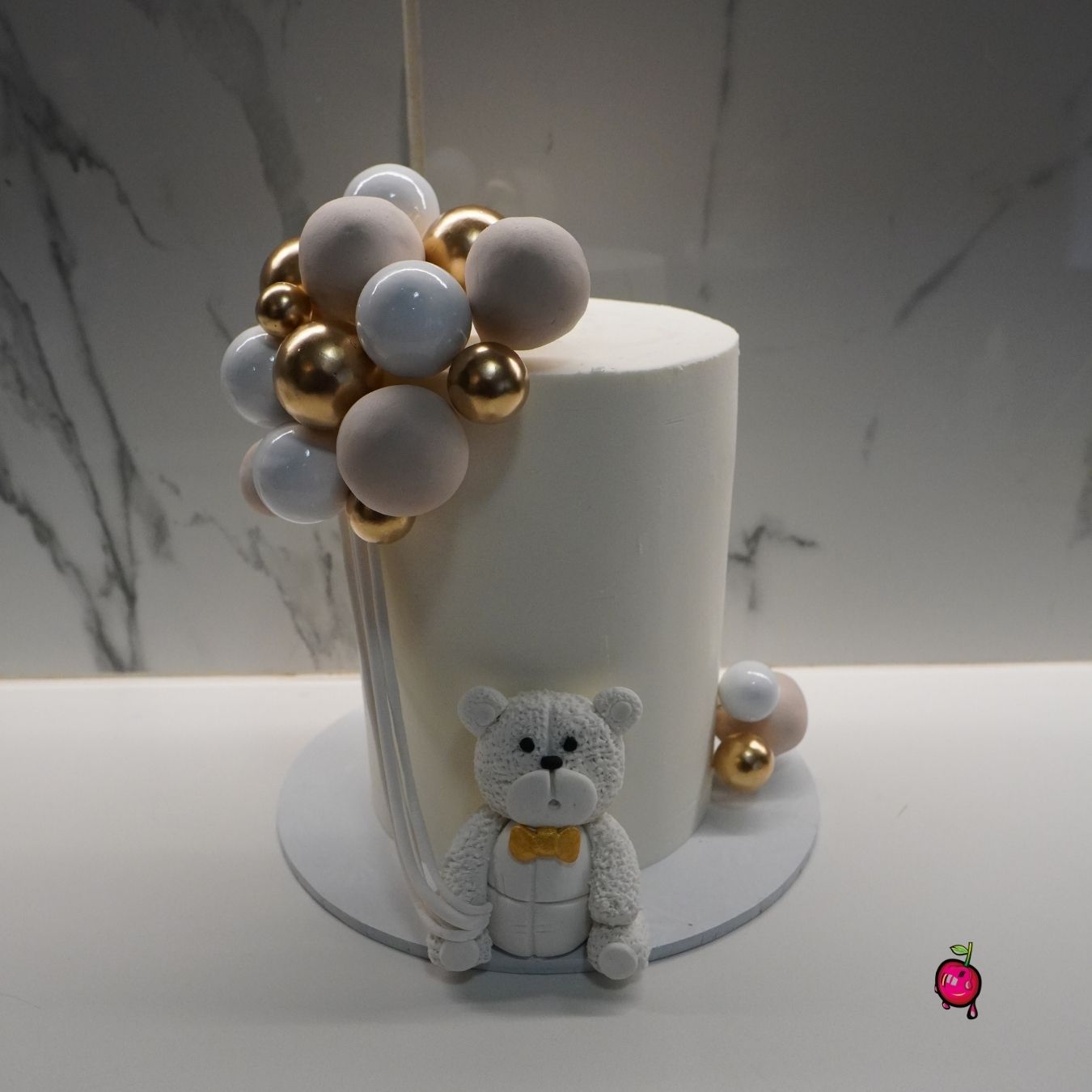 Teddy Bear And Balloons Baby Shower Cake