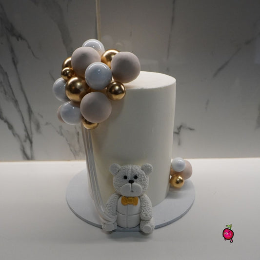 Teddy Bear And Balloons Baby Shower Cake