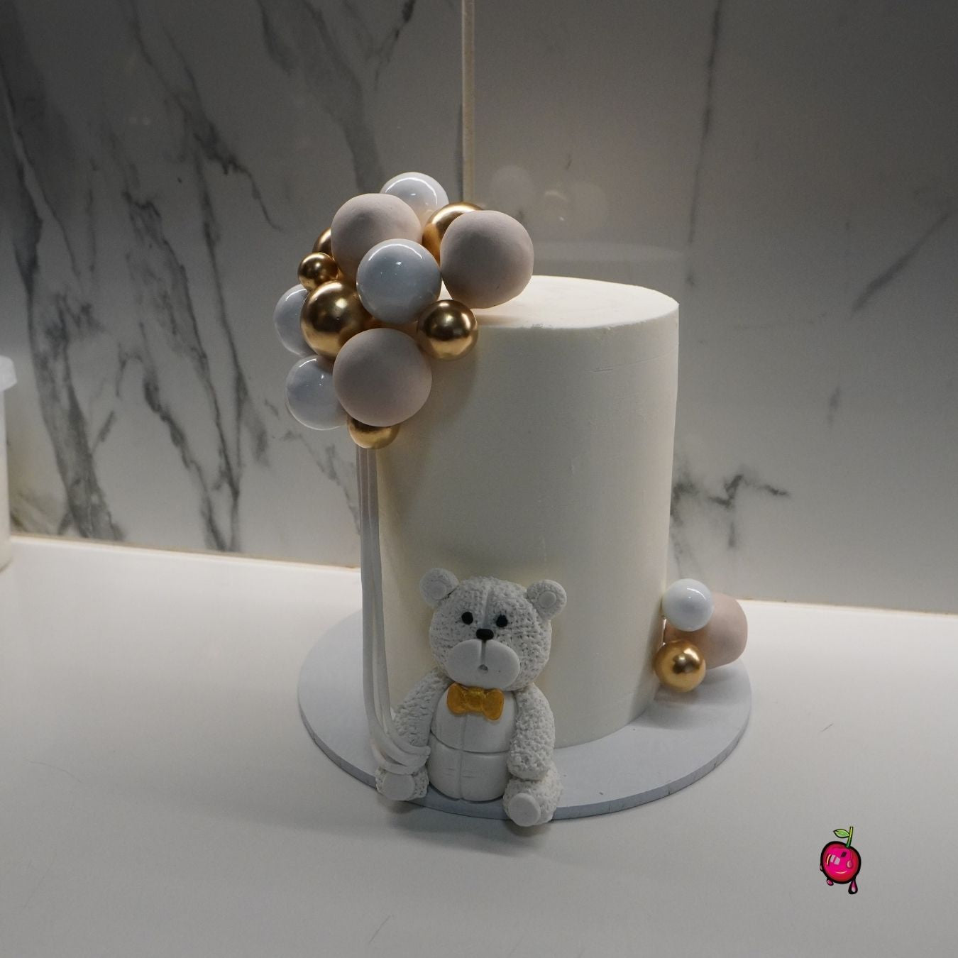 Teddy Bear And Balloons Baby Shower Cake