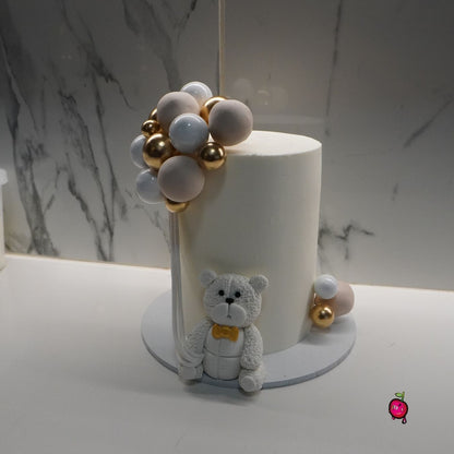 Teddy Bear And Balloons Baby Shower Cake