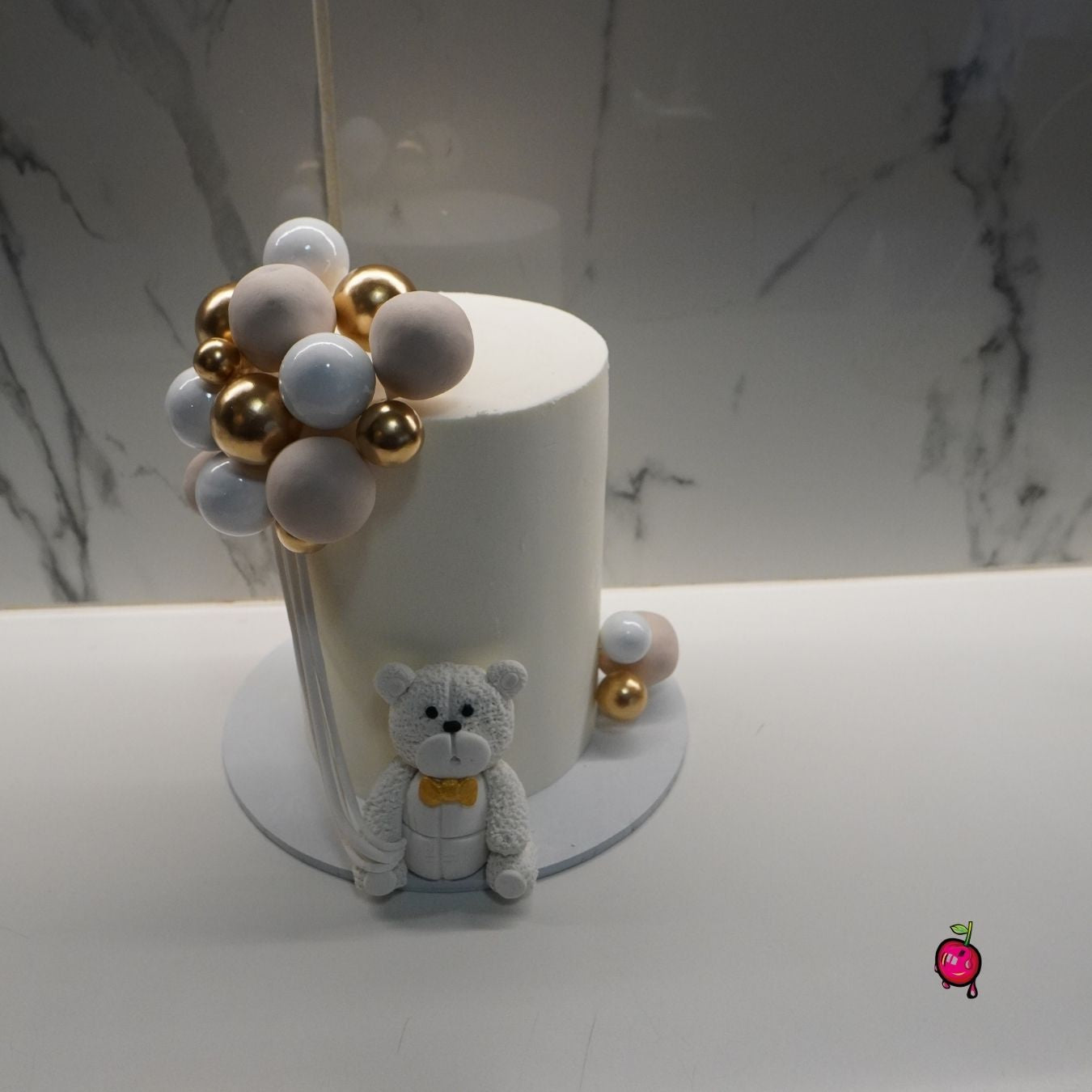 Teddy Bear And Balloons Baby Shower Cake