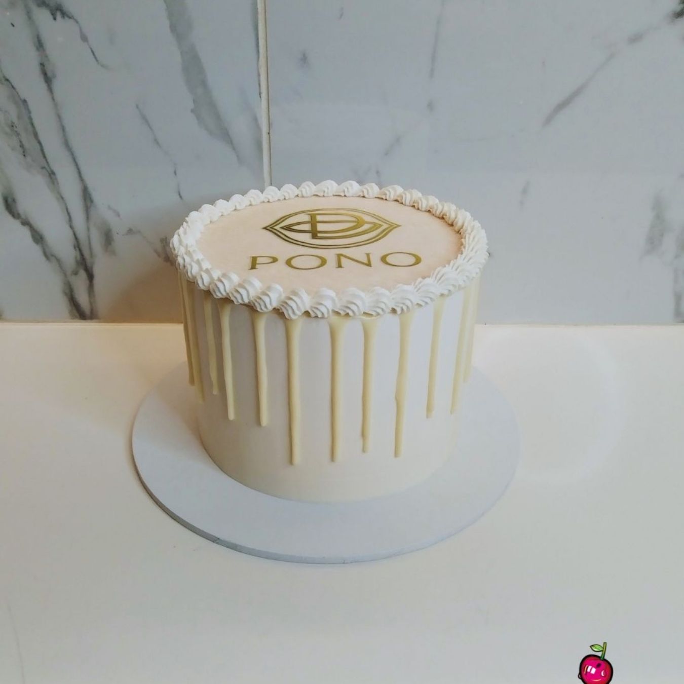 White Chocolate Overload Fudge Cake With Design/Logo