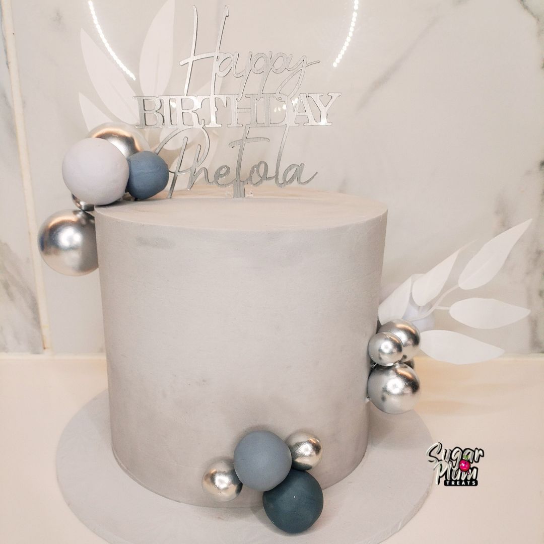 Grey Birthday Mini Cake