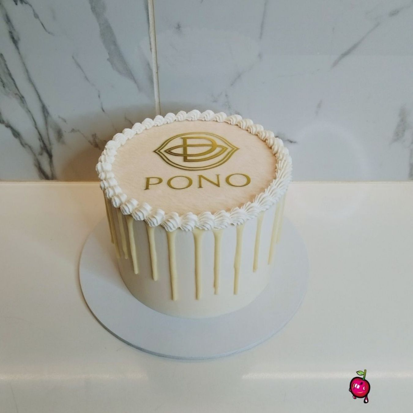 White Chocolate Overload Fudge Cake With Design/Logo