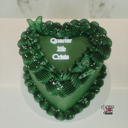 Quarter Life Crisis Heart Cake