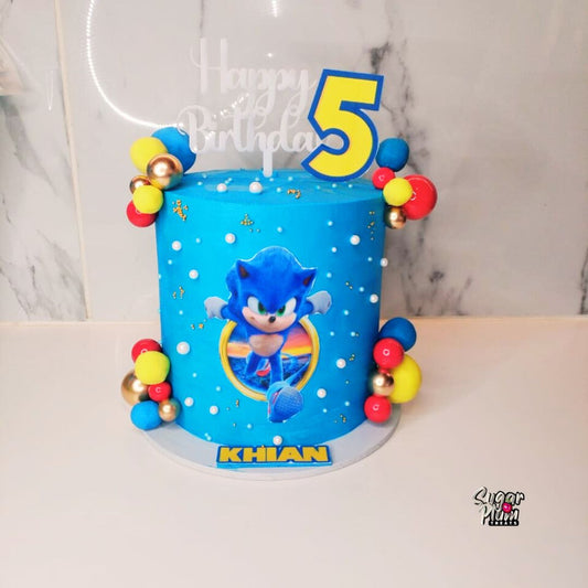 Sonic The Hedge Hog Themed Cake