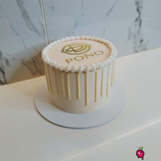 White Chocolate Overload Fudge Cake With Design/Logo