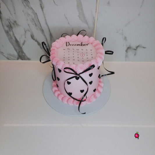 Pink December Mini Burn away Cake with Ribbons