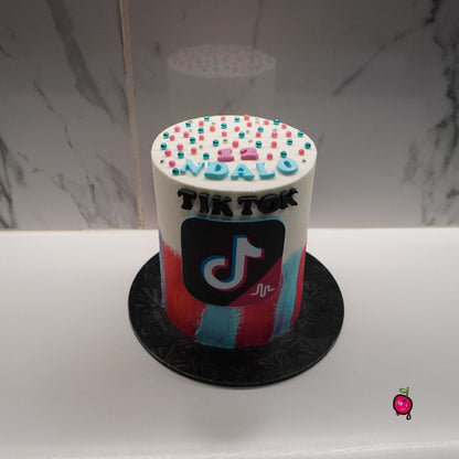 TikTok Themed Birthday Cake