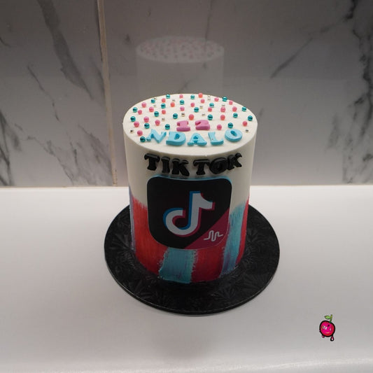 TikTok Themed Birthday Cake