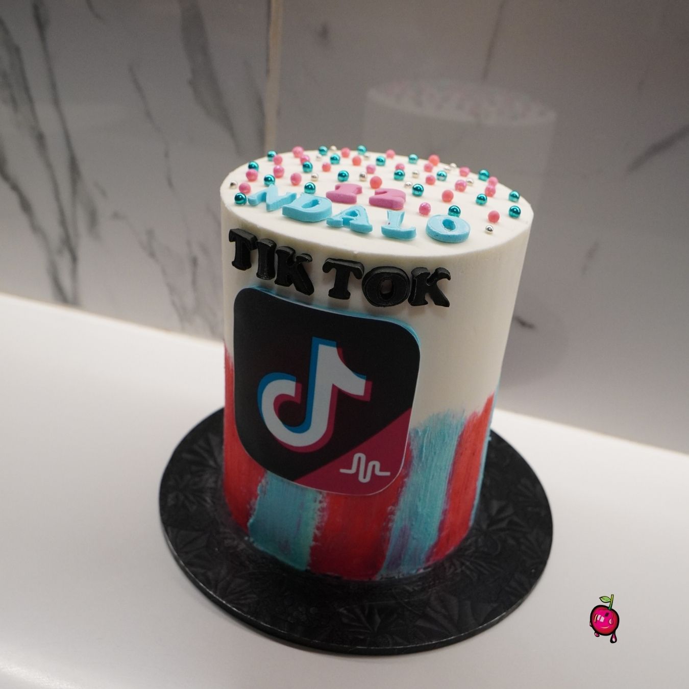 TikTok Themed Birthday Cake