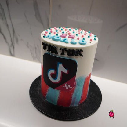 TikTok Themed Birthday Cake