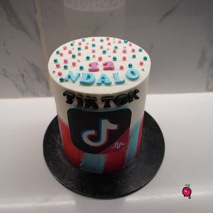 TikTok Themed Birthday Cake