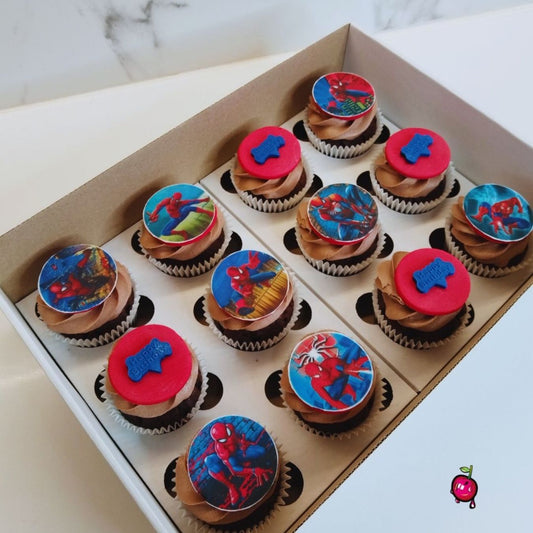 Spiderman Birthday Themed Cupcakes