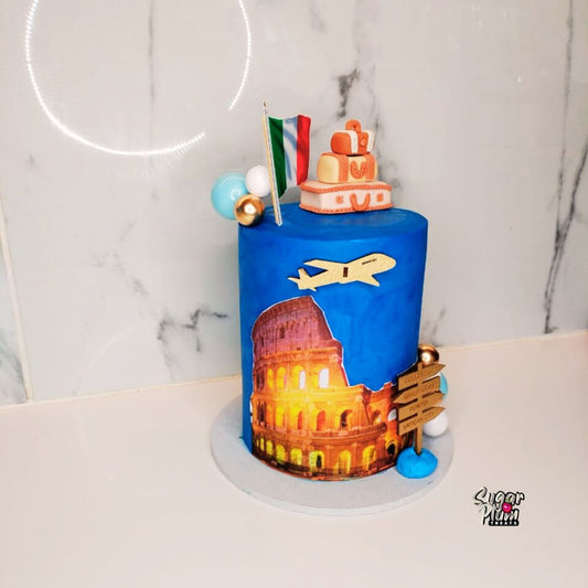 Italy Travel Themed Cake.