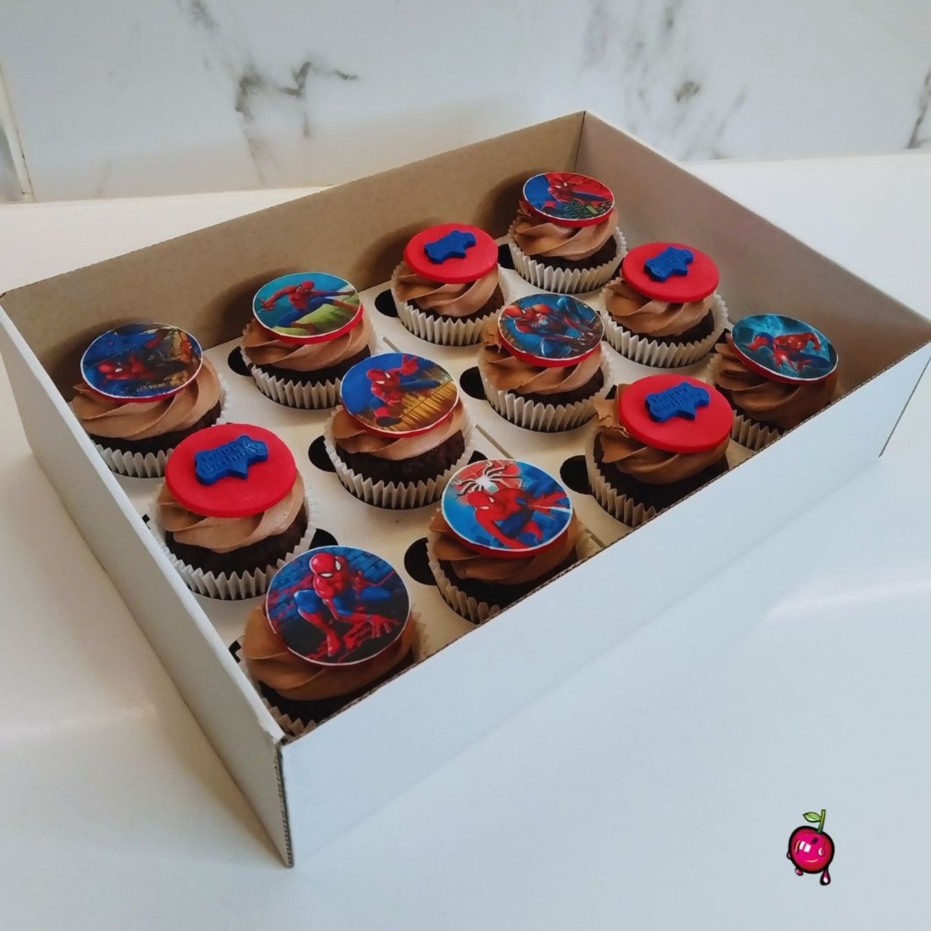 Spiderman Birthday Themed Cupcakes