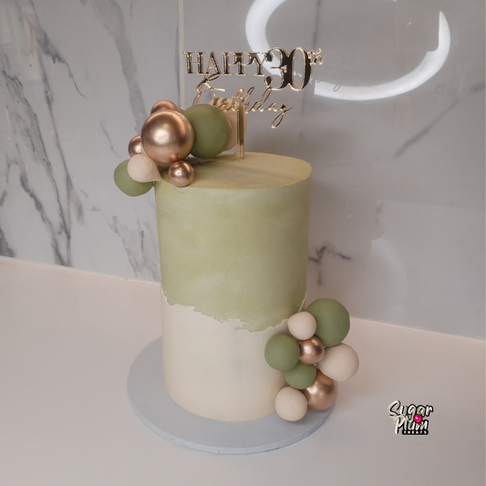 Green & Nude 30th Birthday Cake